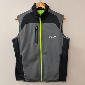 RLX Ralph Lauren Men's M Hybrid Tech Stretch Performance‎ Golf Vest Gray Black